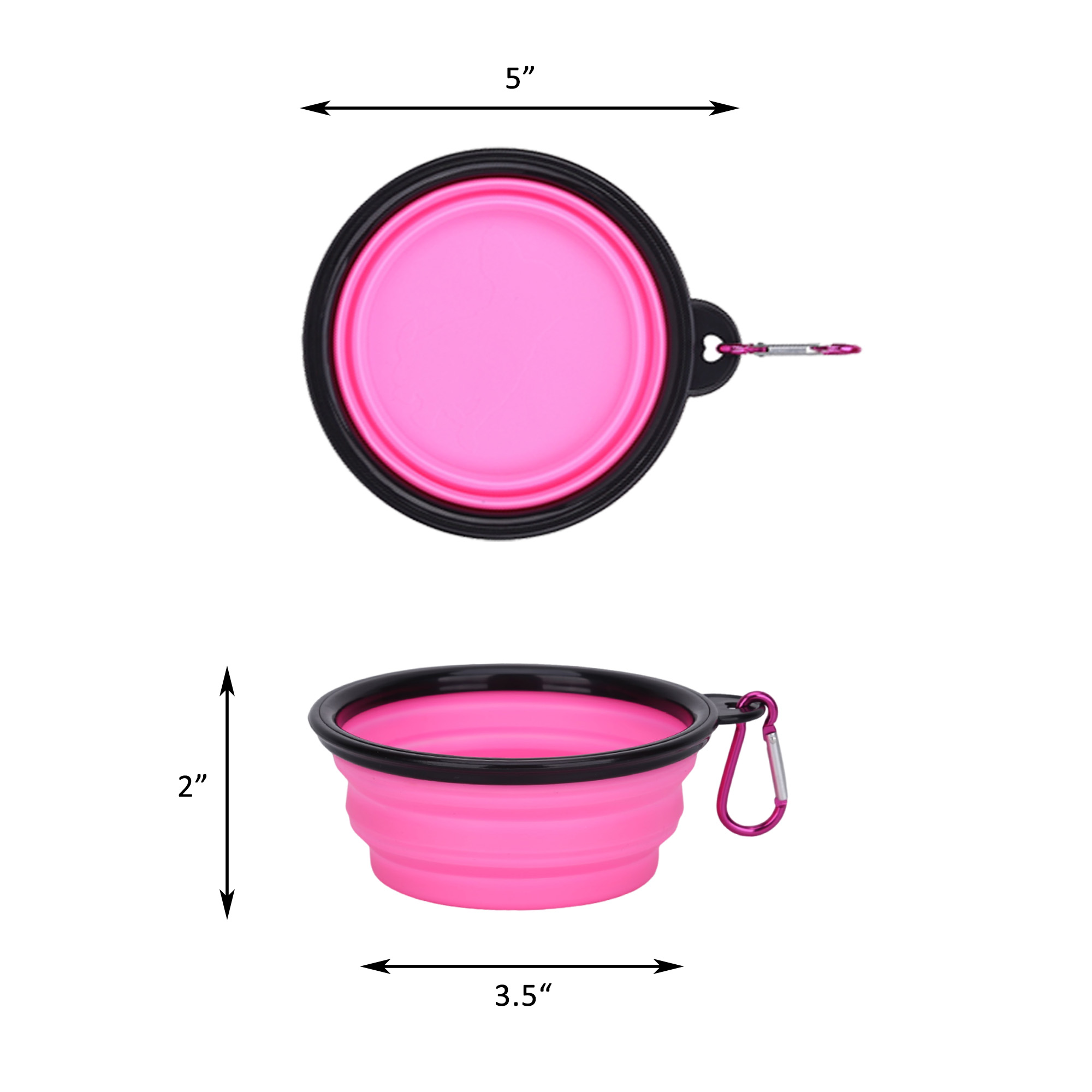 12oz Waterproof Collapse TPE Pet Bowl Carabiner 3