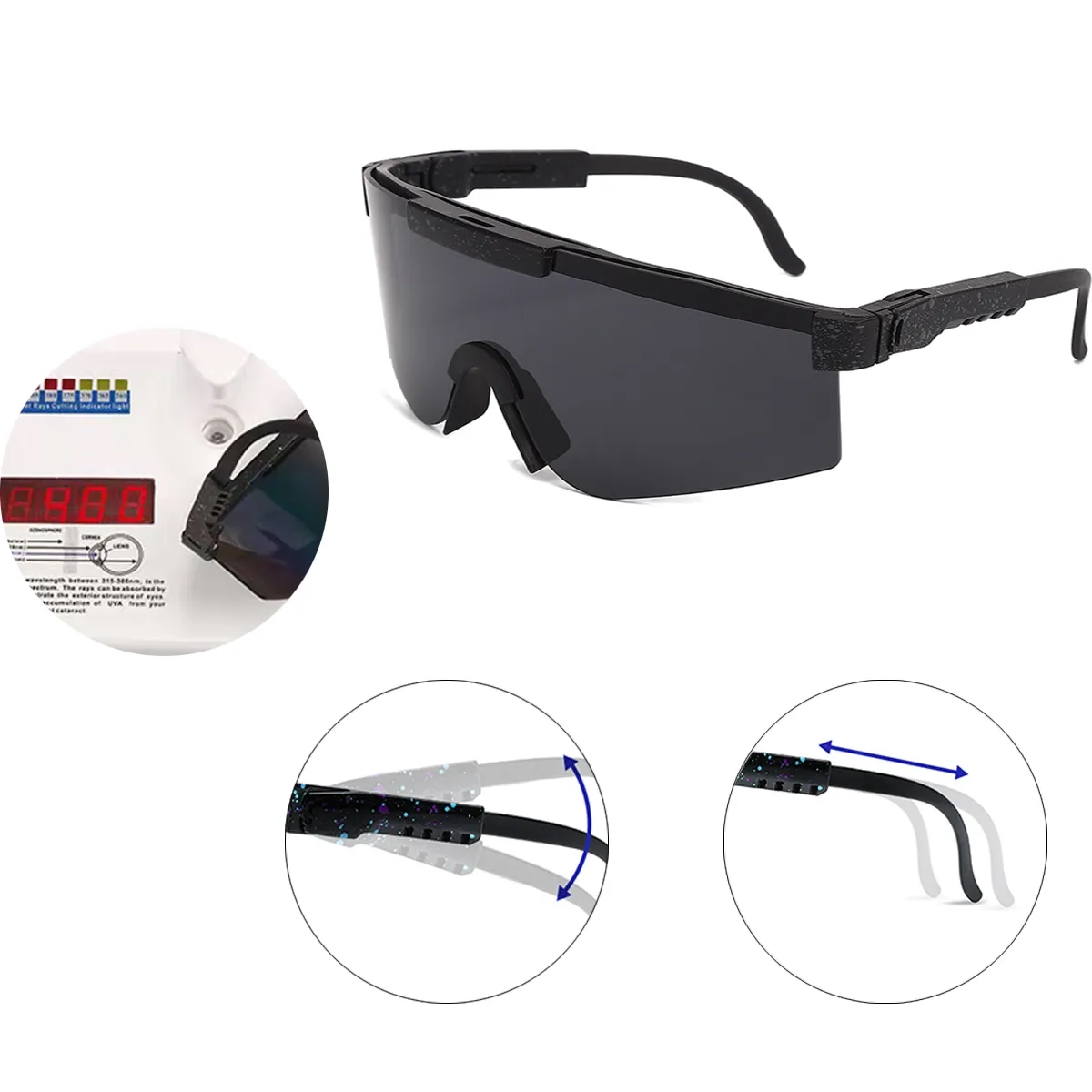 Wraparound Sport Sunglasses with Mirrored Lenses 4