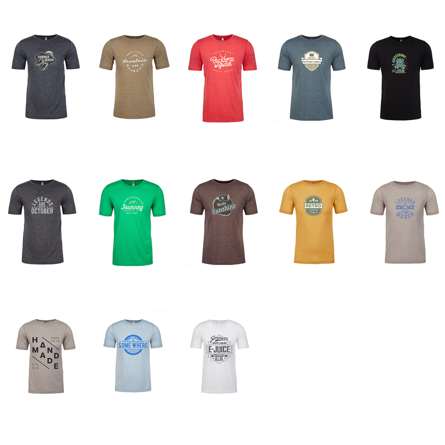 Next Level Mens Poly/Cotton Tee Shirts 3.7 oz 2
