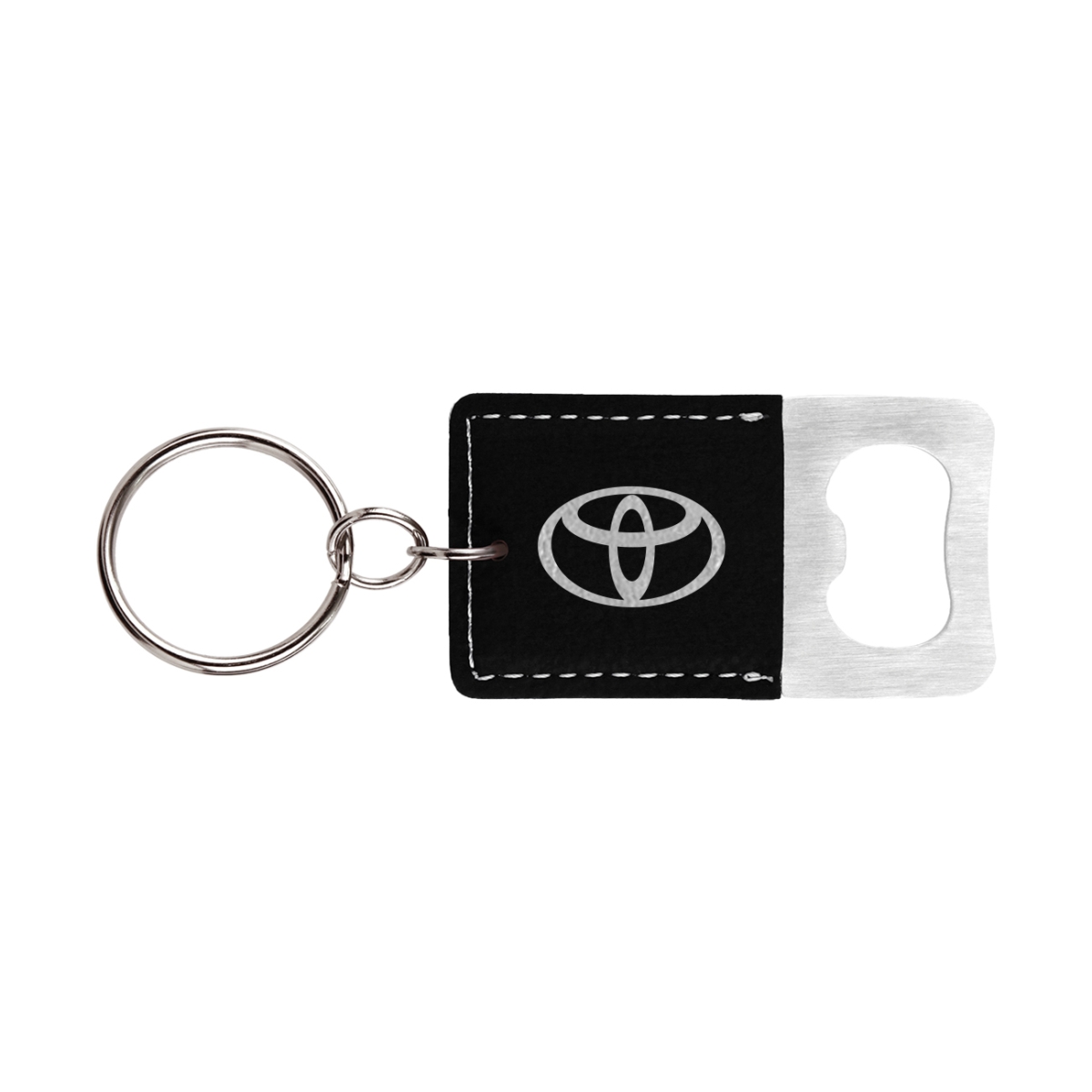 Laser Engraved Leatherette Key Tag with Bottle Opener Rectangle (2.75"x1.5") 6