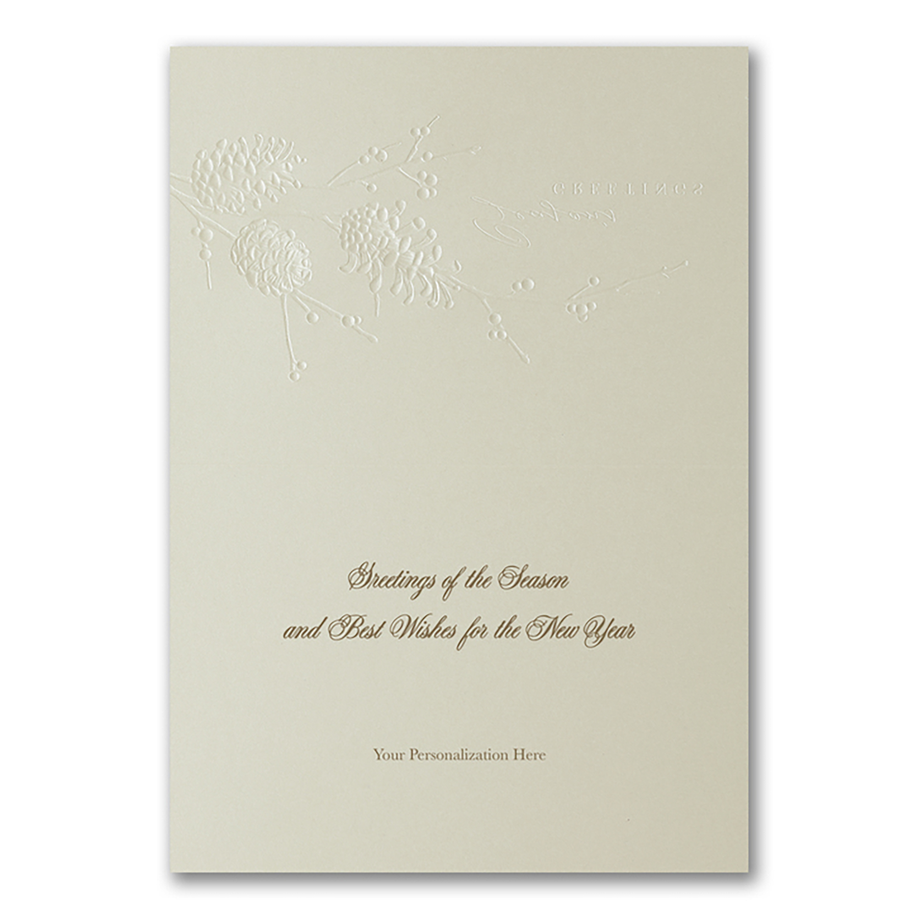Pine Cone Branch Holiday Card 2