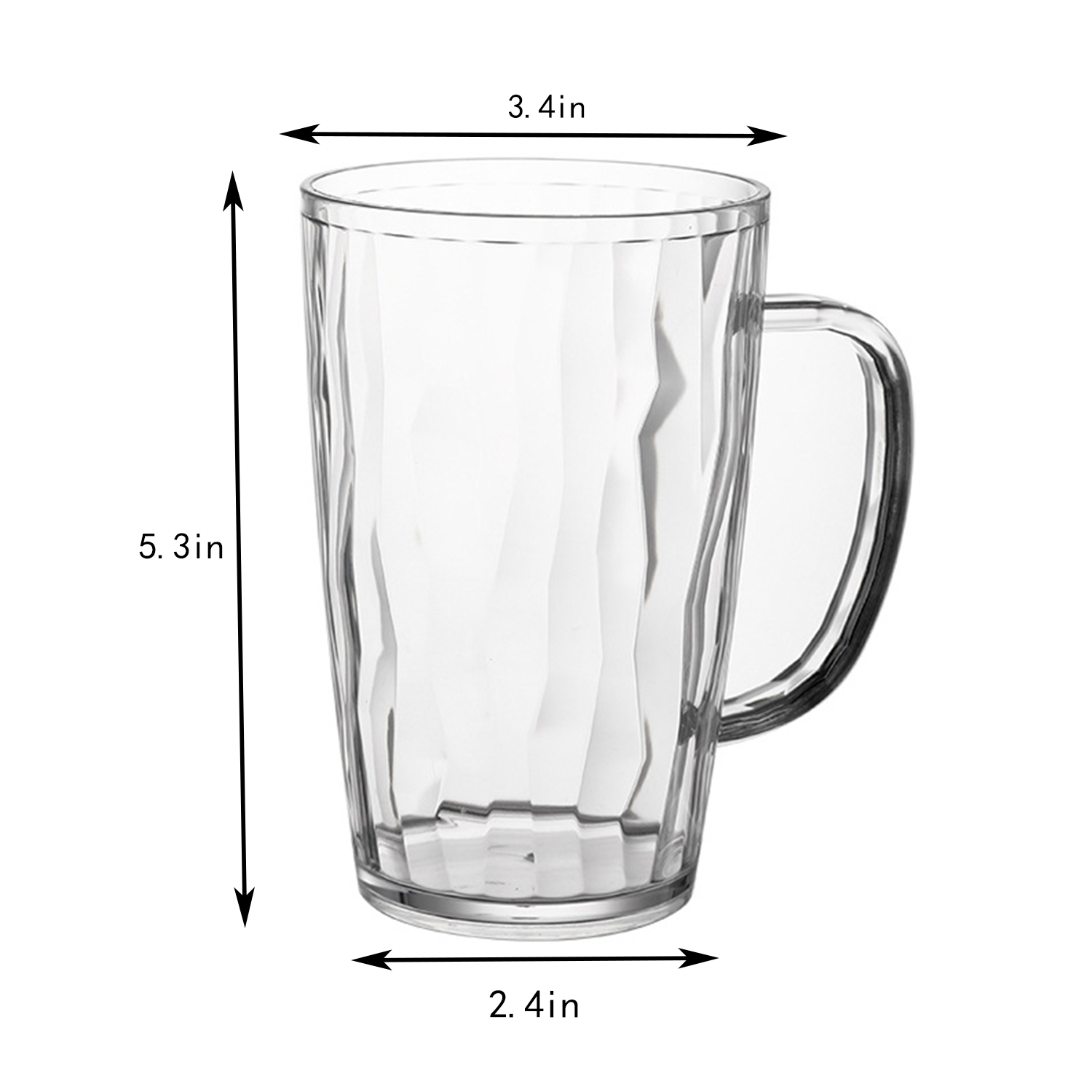 18oz Plastic Clear Beer Mug w/ Handle 5