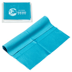 6" x 6" 220GSM Microfiber Cleaning Cloth in Clear PVC Case 14