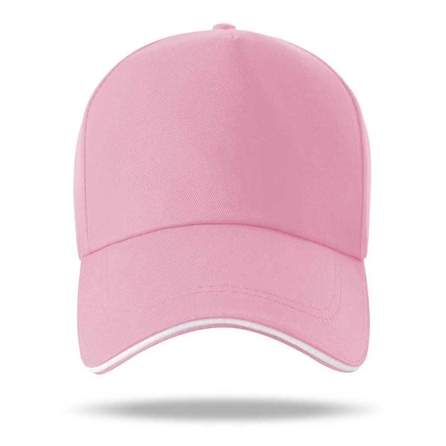 Stock Poly Cotton 5 Panel Cap, Double Buckle Back Fastener 16