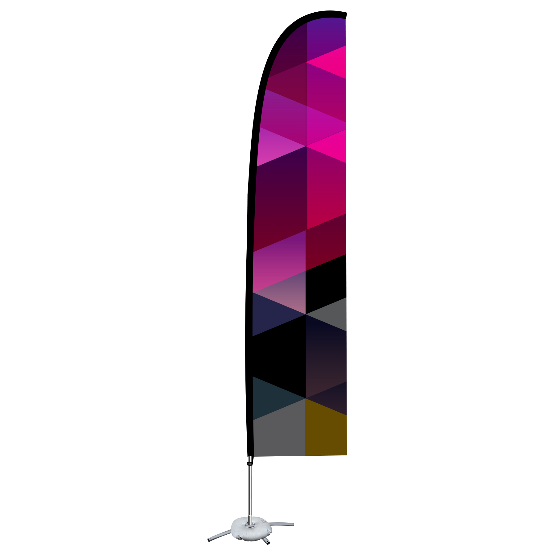 9ft Two-Sided Printed Feather Beach Flag Kit With Cross Base & Water Bag 7