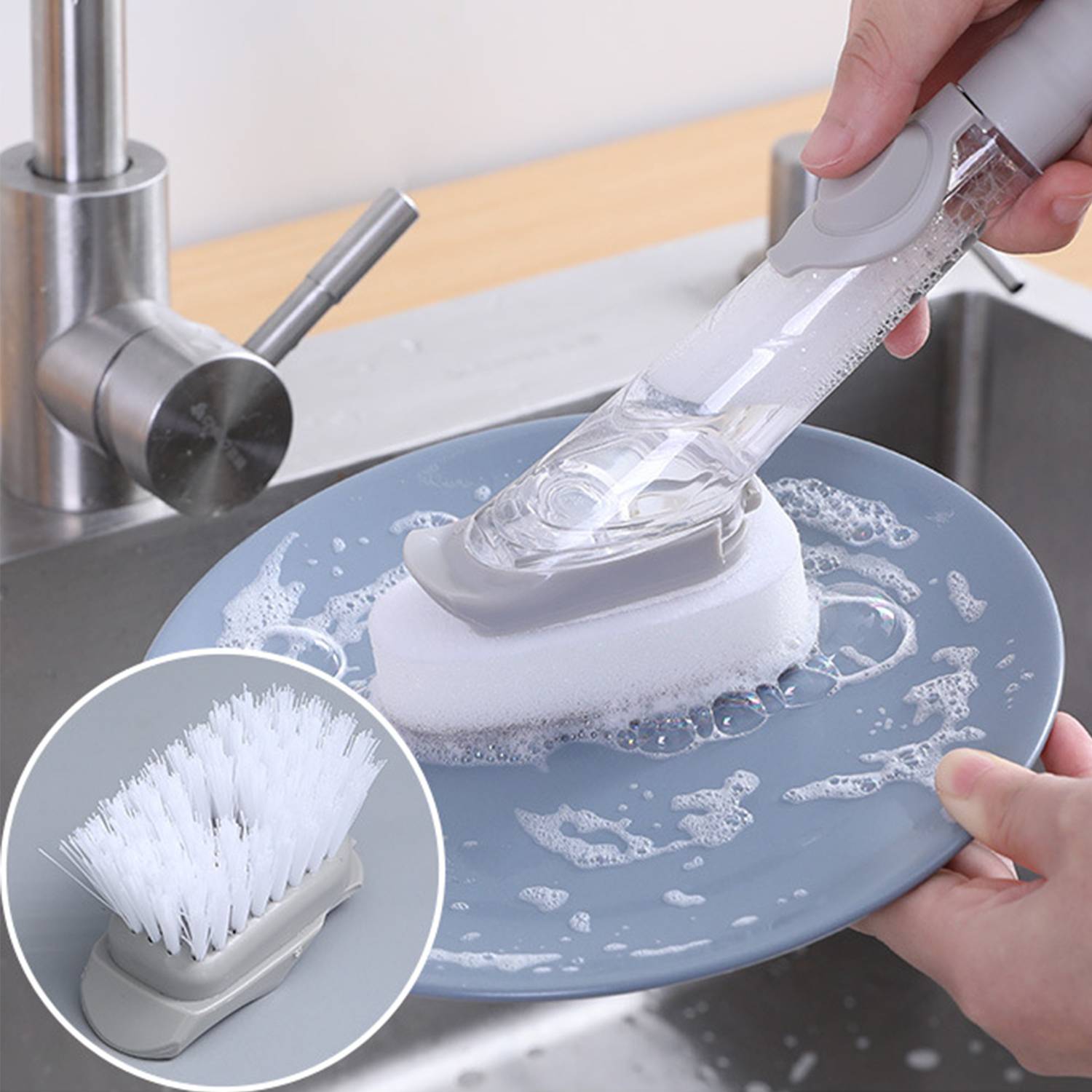 Automatic Liquid Washing Dish Cleaning Brush 4