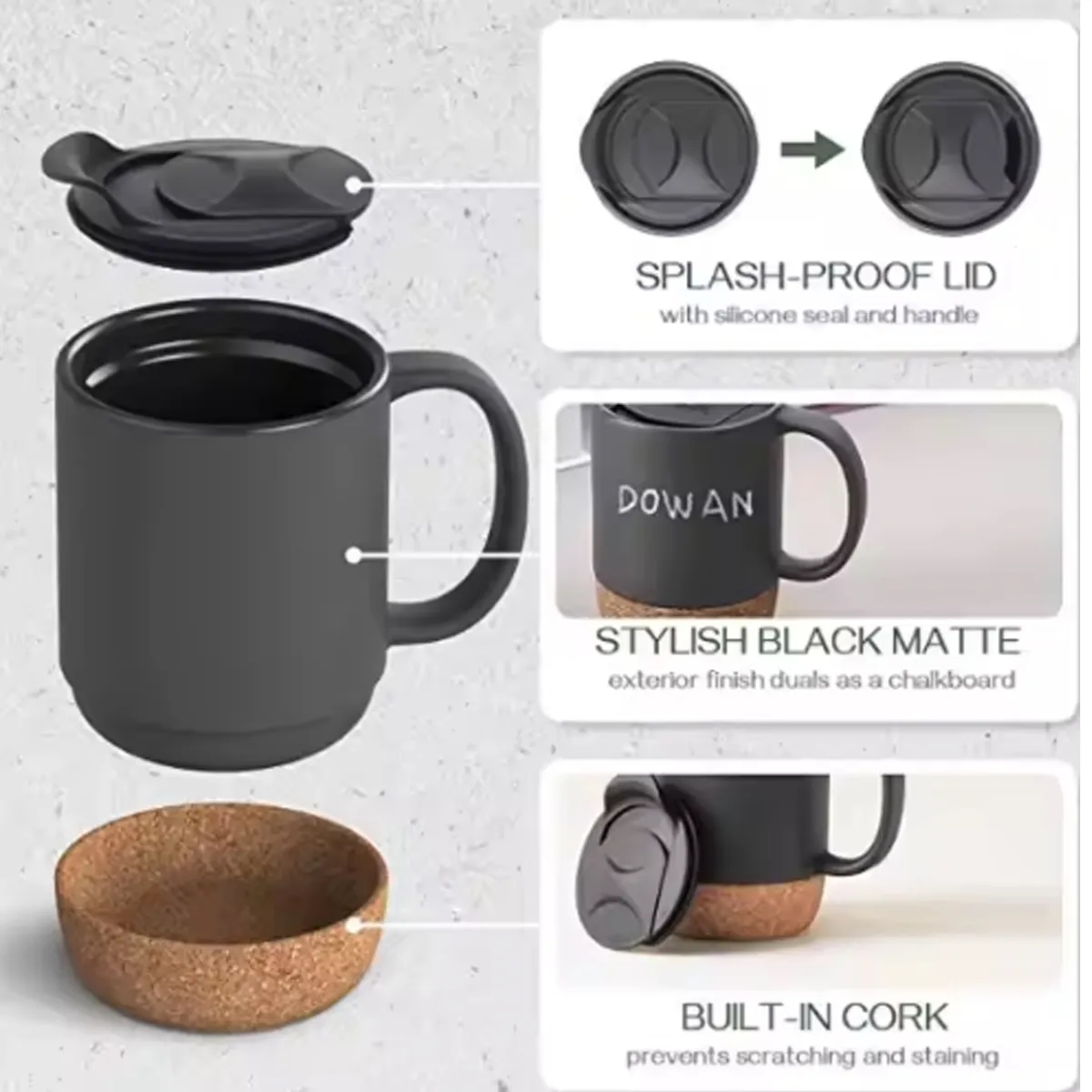 15 OZ Mug Coffee Tea Latte Handle Ceramic Cup 5