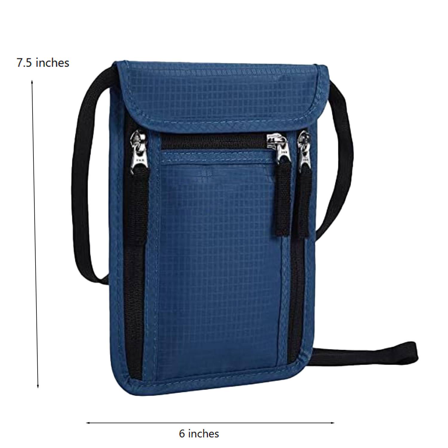 Travel Canvas Neck Wallet w/ RFID Blocking Passport Holder 7