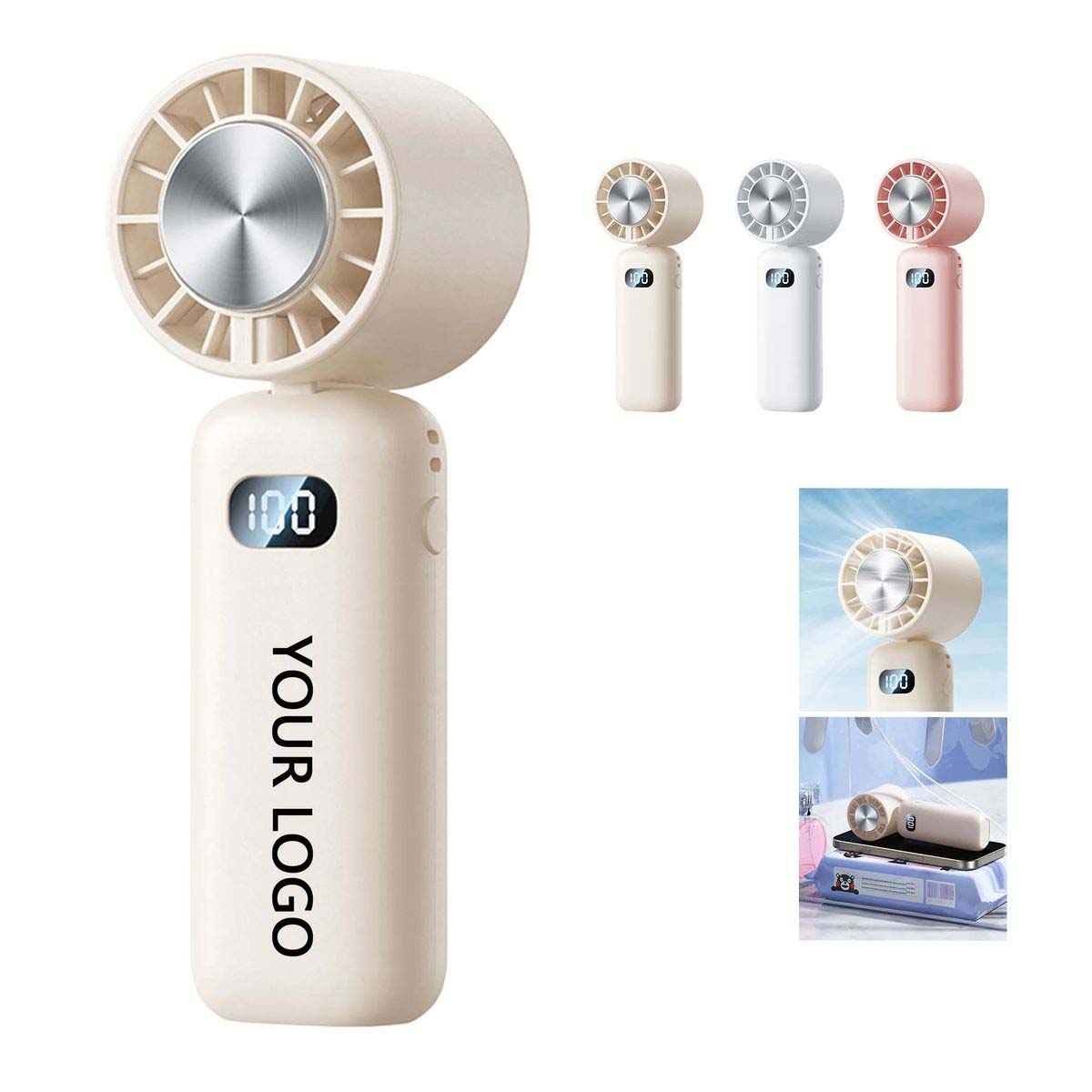 Rechargeable Fan with 4000mAh Battery and 5 Speeds 1