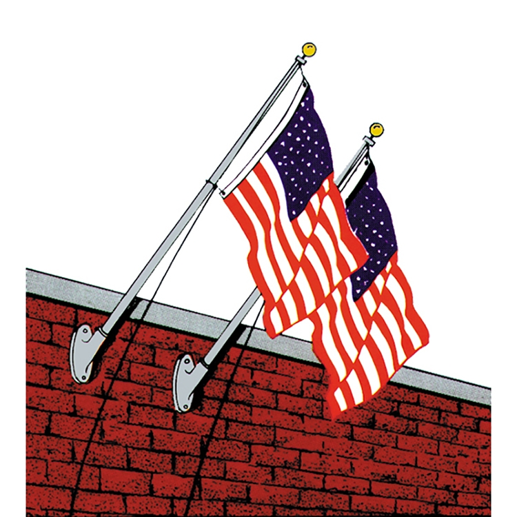 10' Outrigger Wall Mounted Flagpole Set with Bracket 1