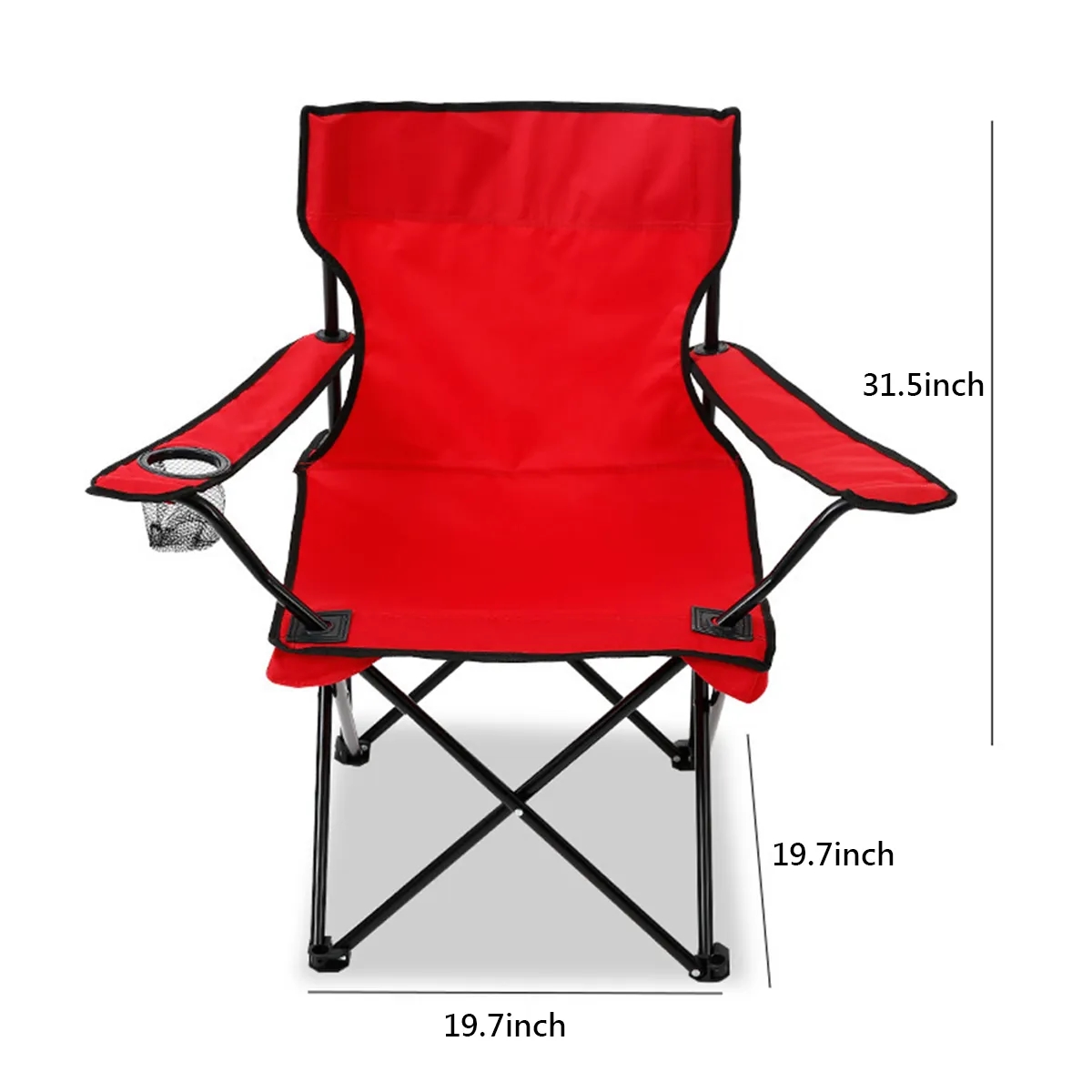 Portable Camping Folding Chair Fishing With Net Cup Holder 2