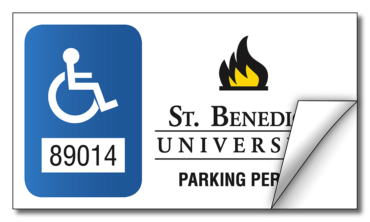 School White Vinyl Parking Permit Sticker / Decal - UV-Coated Vinyl - 3.5x2 3