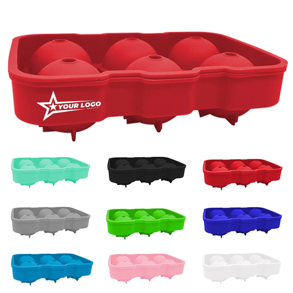 Ice Balls Tray Makes 4/6 Sphere Cube Mold W/ Lid 6