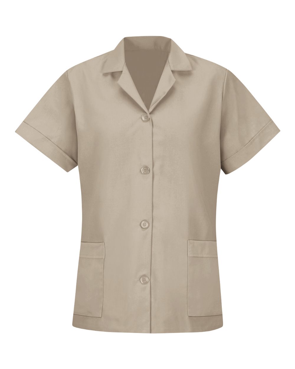 Women's Loose Fit Short Sleeve Button Smock - TP23 16
