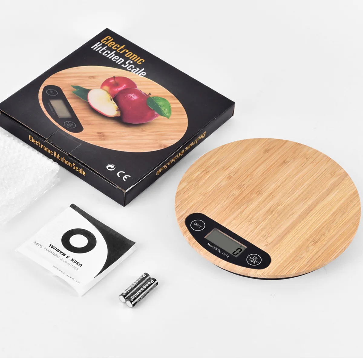 Reusable Versatile Bamboo Digital Scale With LED Display 3