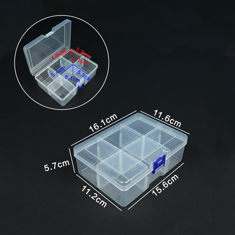 Clear visible plastic storage box 8