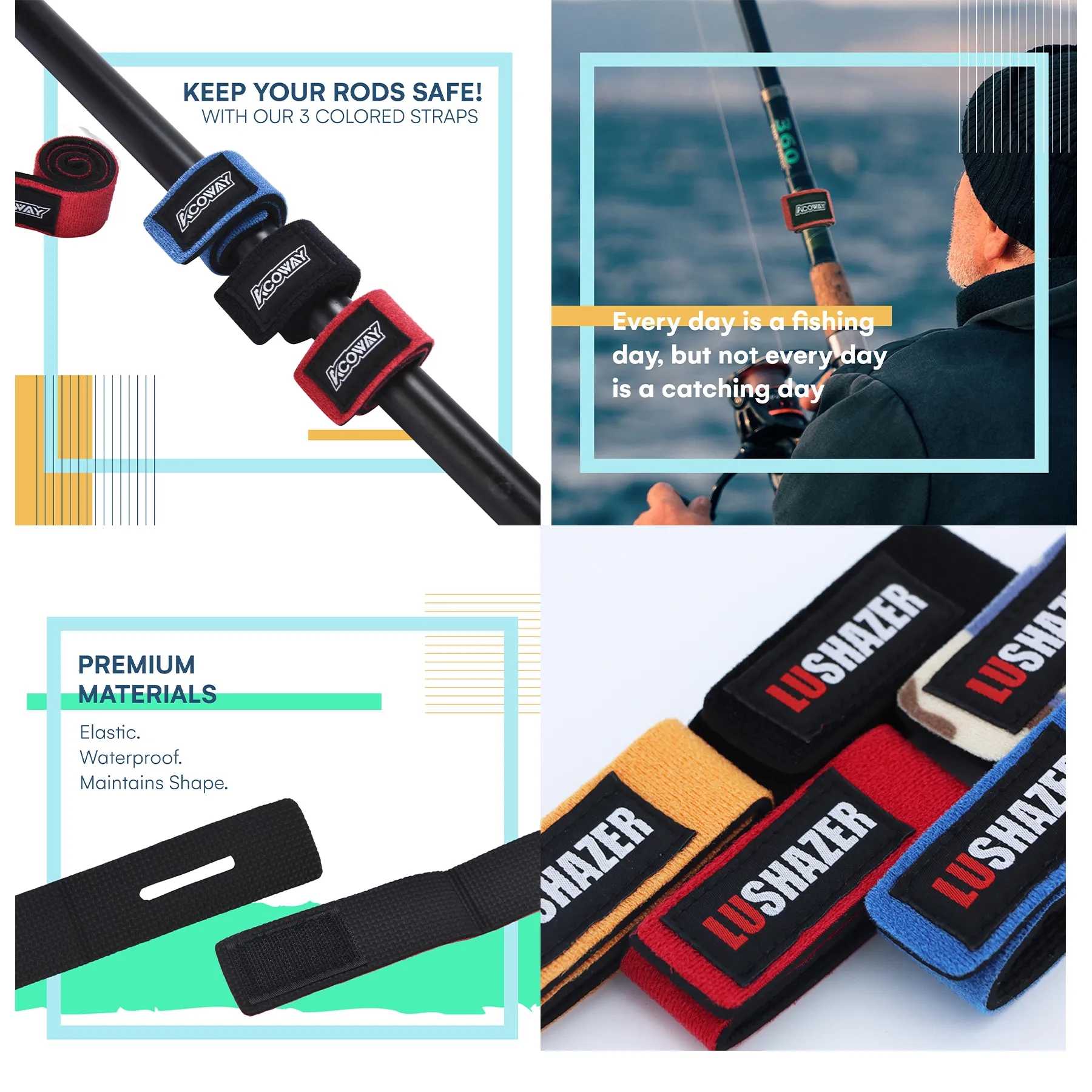 Fishing Rods Belt Stretchy Strap 3