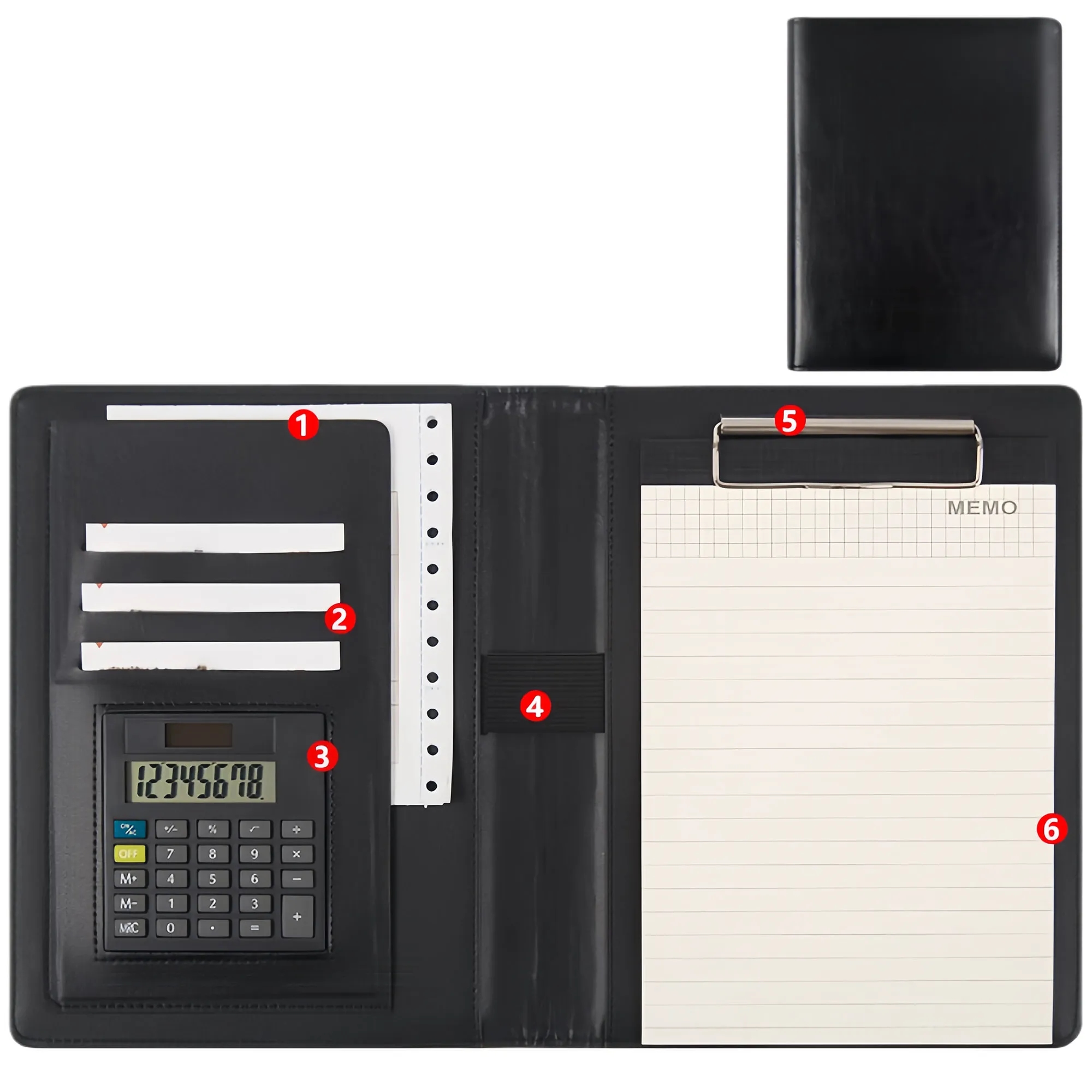 Multifunctional Business A5 Leather Folder With Calculator 3