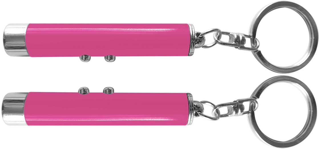 Dual function laser pointer and super bright LED flashlight with keychain. 2