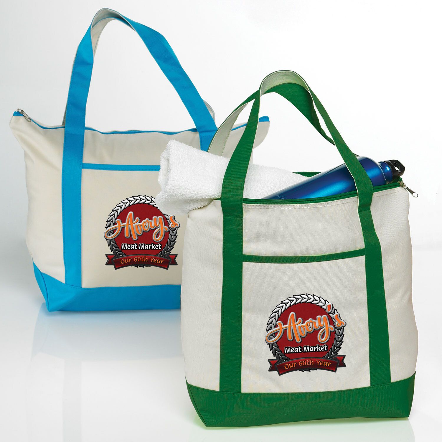 CLASSIC ZIPPERED TOTE - EMBROIDERED