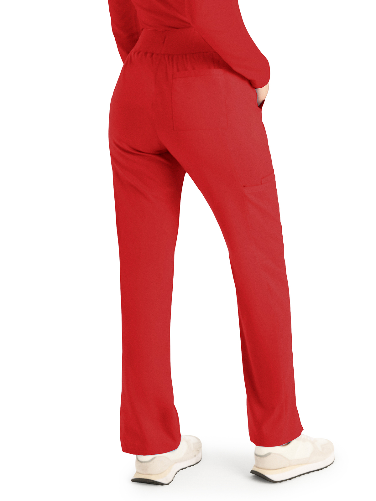 Landau - ProFlex - Women's Five-Pocket Mid-Rise Rib-Knit Elastic Waist Straight Leg Pant 4