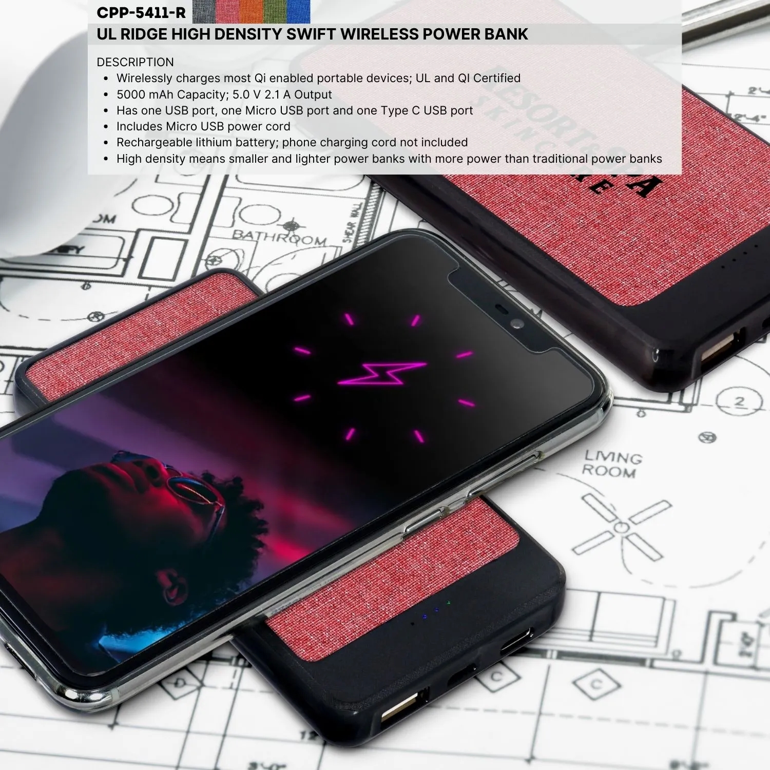 UL RIDGE HIGH DENSITY SWIFT WIRELESS POWER BANK 3