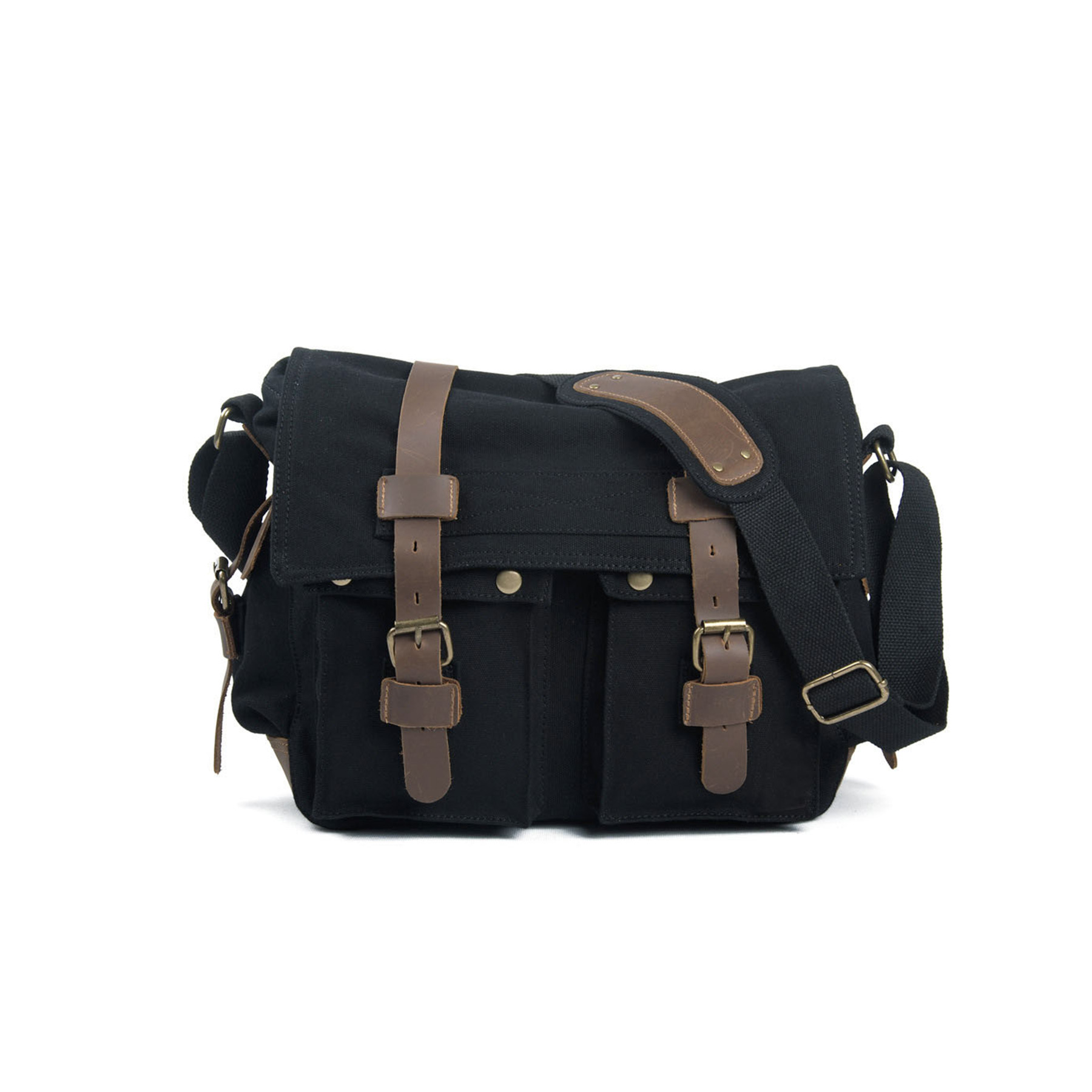 Vintage Military Leather Canvas Bag 7