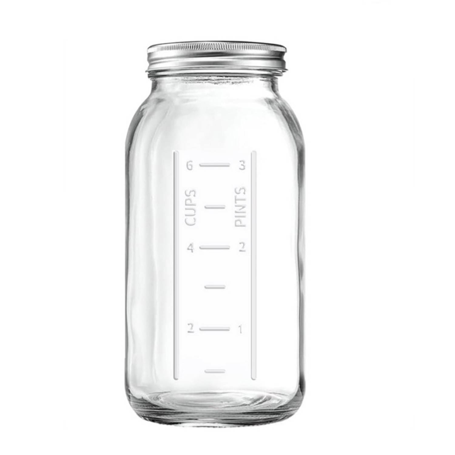 64oz Wide Mouth Scale Mason Jar w/ Lid 2