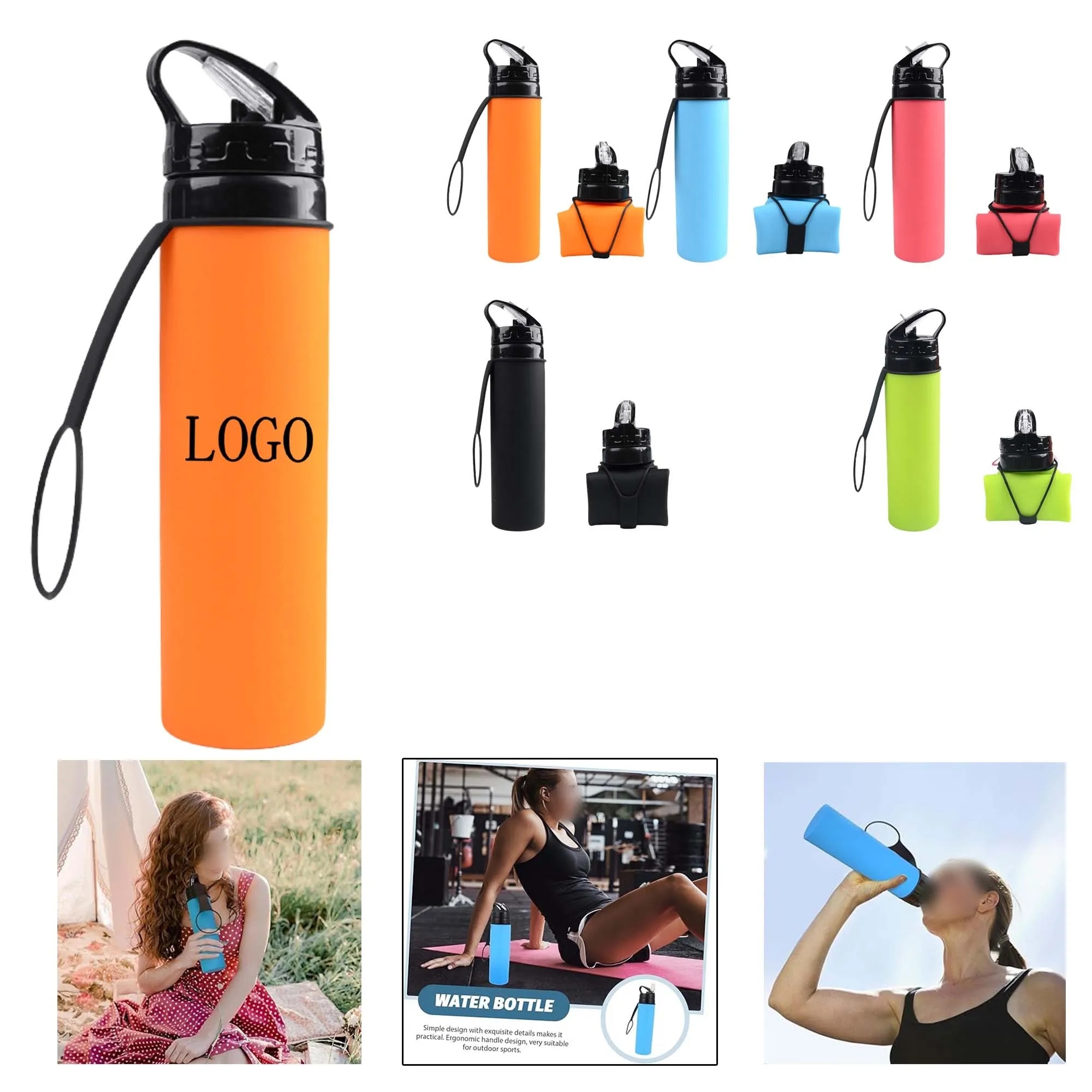 Creative Portable Folding Silicone Water Cup For Sports 4