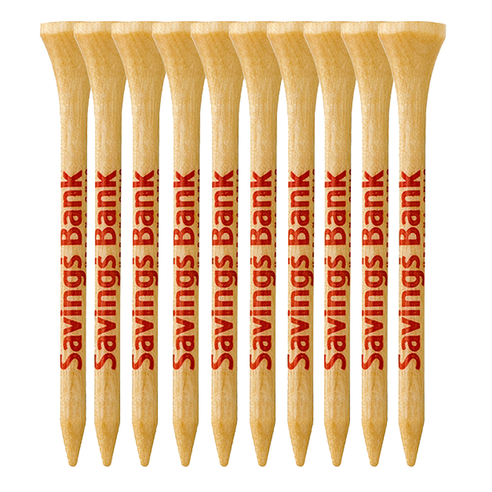 10 Pack of Wood Golf Tees (2 3/4")