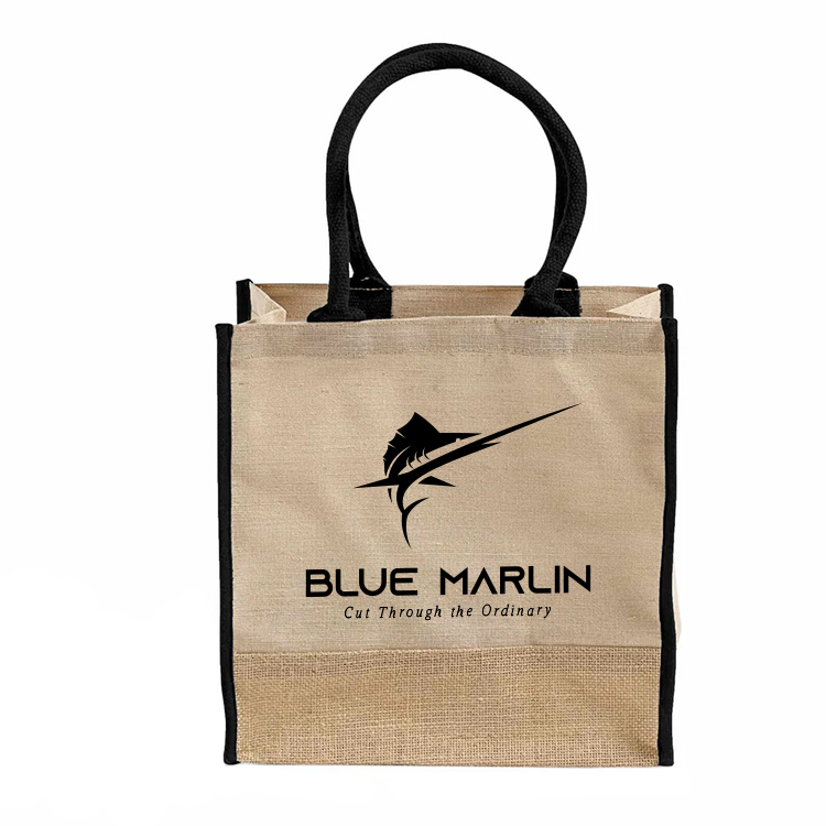 Sunset Square Jute Tote Bag 7