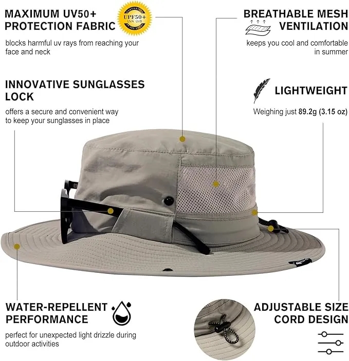 Outdoor Fishing Wide Brim Sun Bucket Hat w/ Embroidery 4