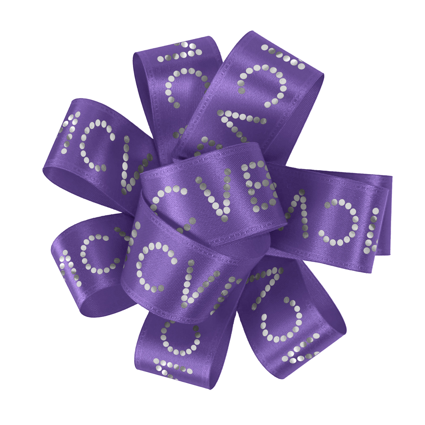 1" Badge Satin Bow - Sparkle 24