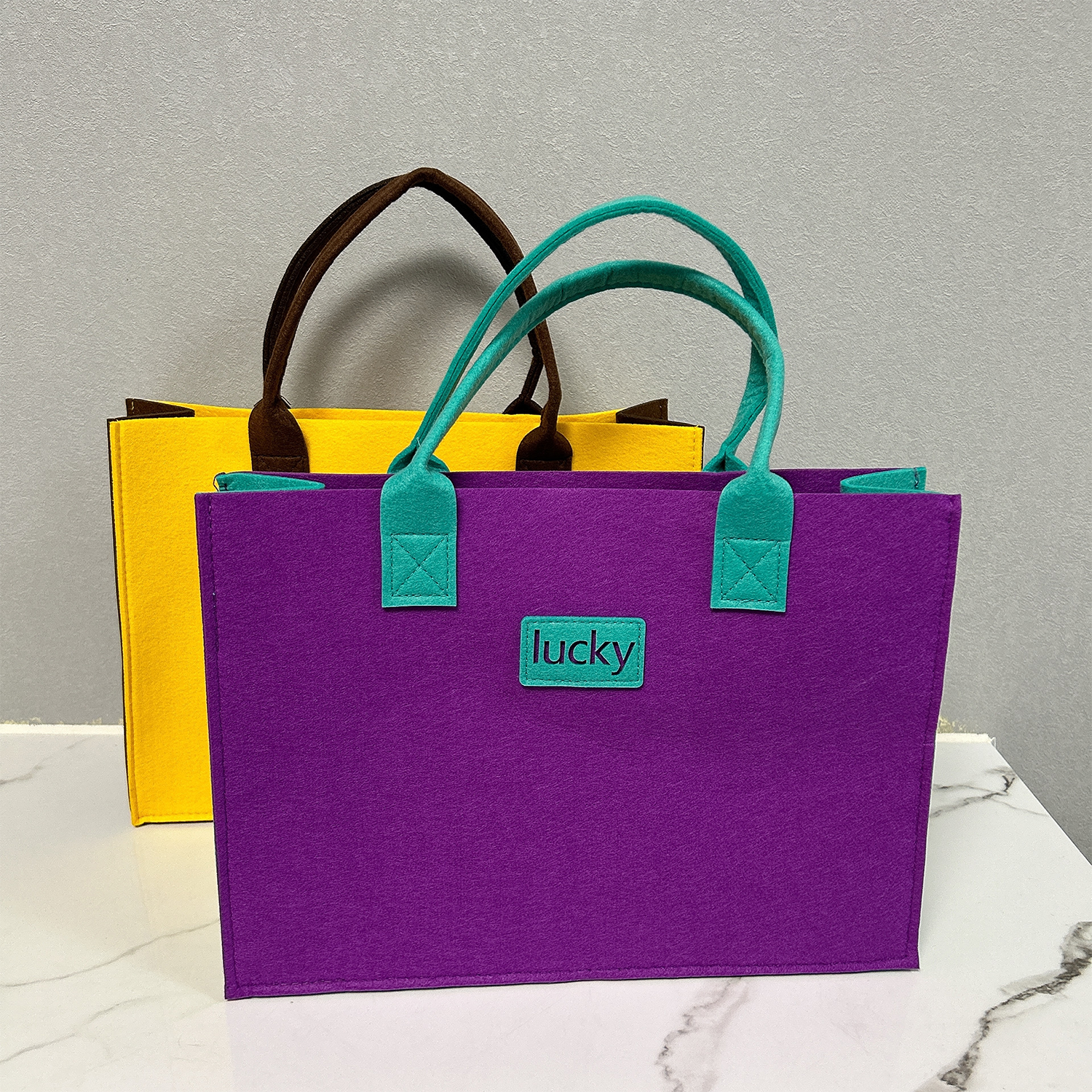Felt Shopping Tote Bag, custom tote bag with logo imprint 2