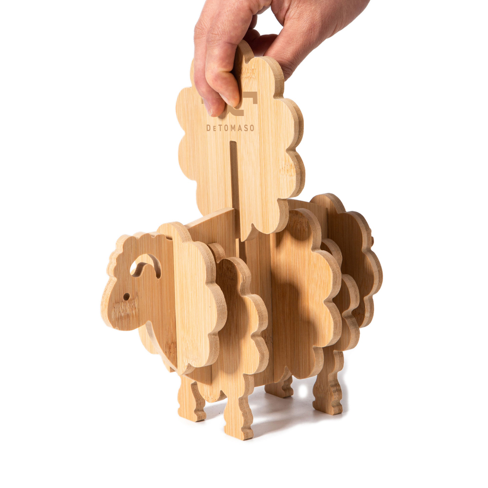Sheep Shaped Bamboo Coaster and Table Top Decoration 4
