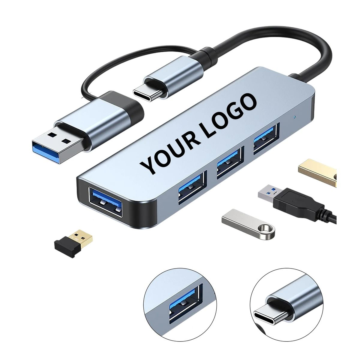 USB Hub Aluminum Alloy 3.0 and Type C 2