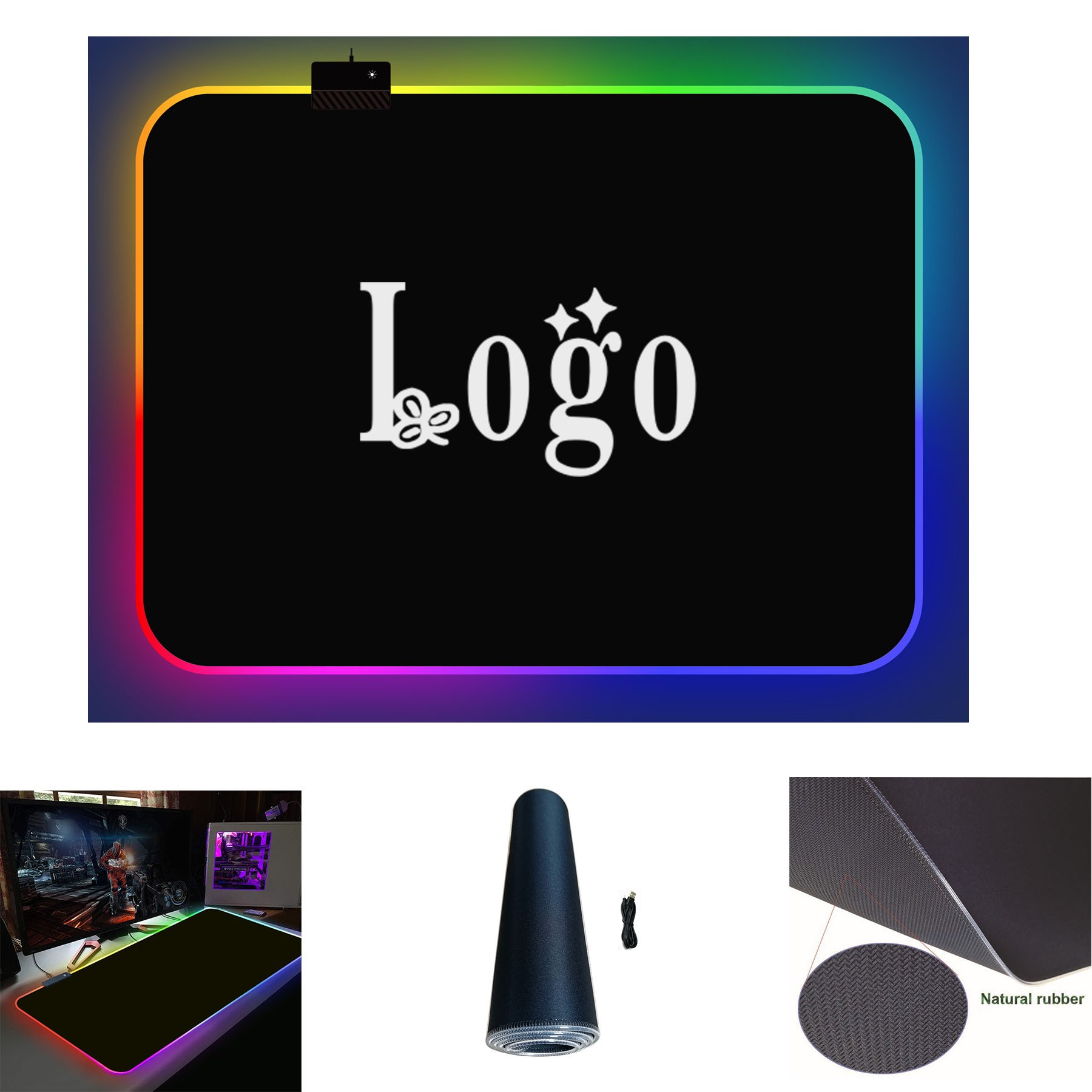 Customizable Large Size LED Multi-mode Luminous Mouse Pad