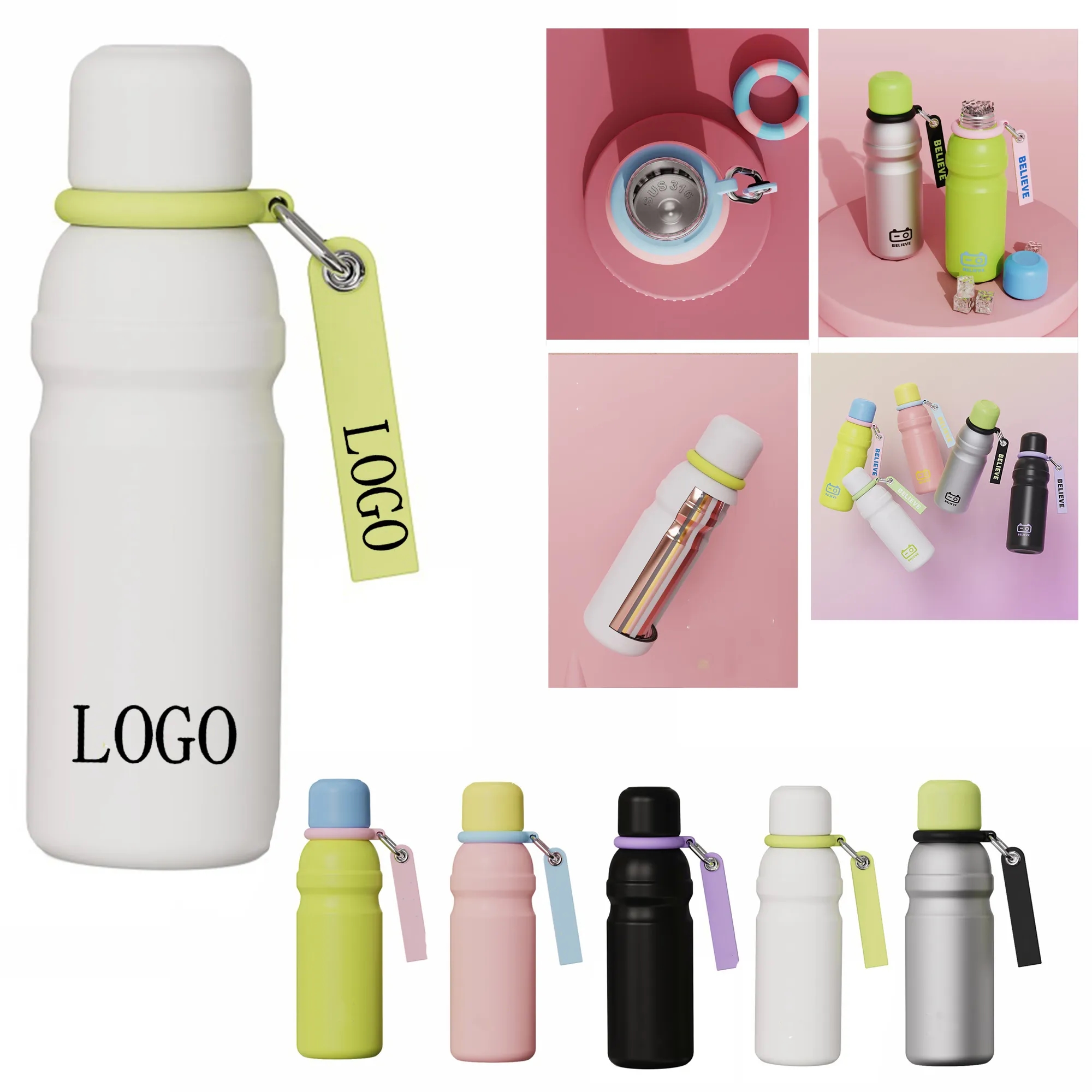 20oz Vibrant Insulated Thermos & Cups & Tumbler & Water bottle With Strap 1