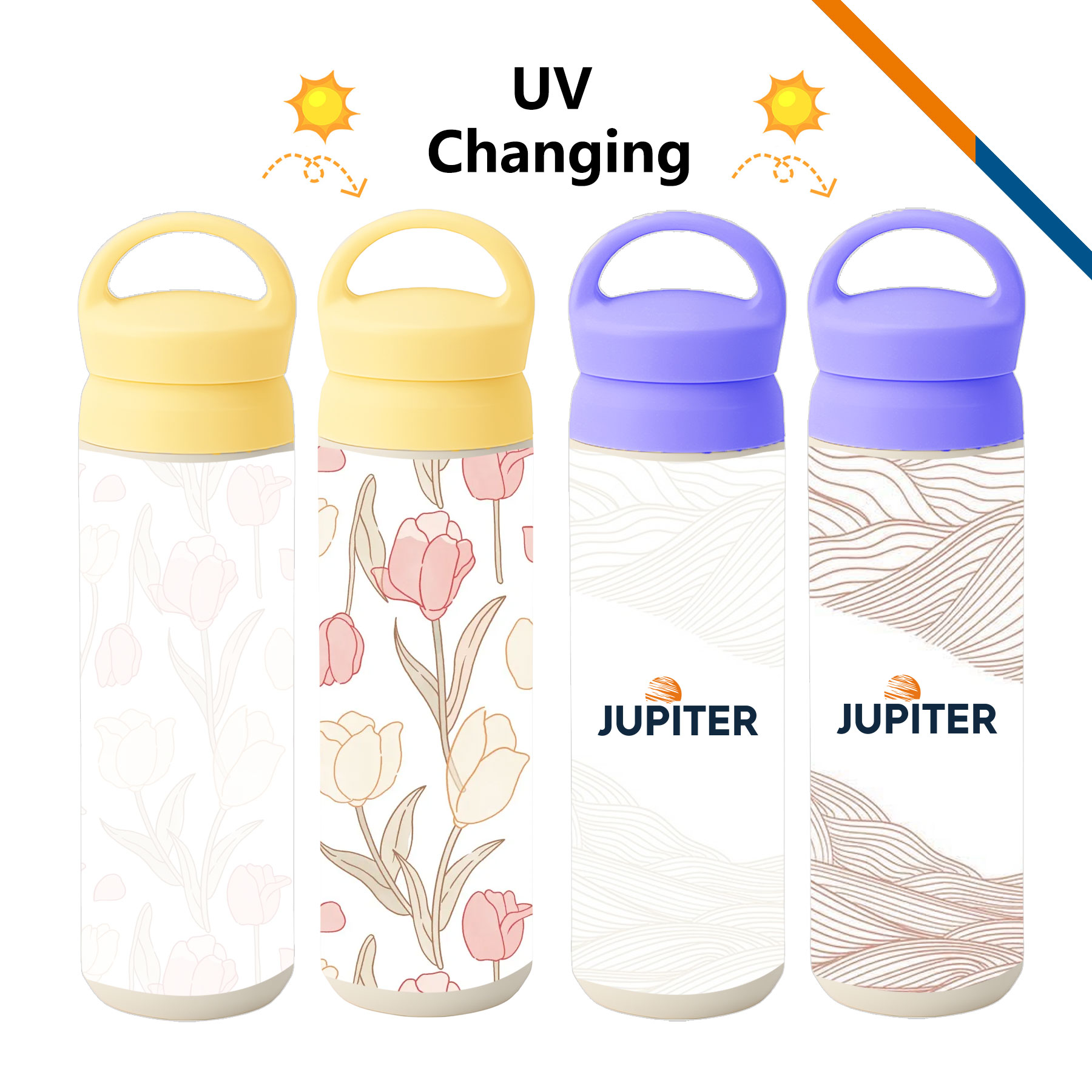 Auvia UV Color Changing Vacuum Water Bottle - 17 OZ., custom water bottle with logo imprint 2