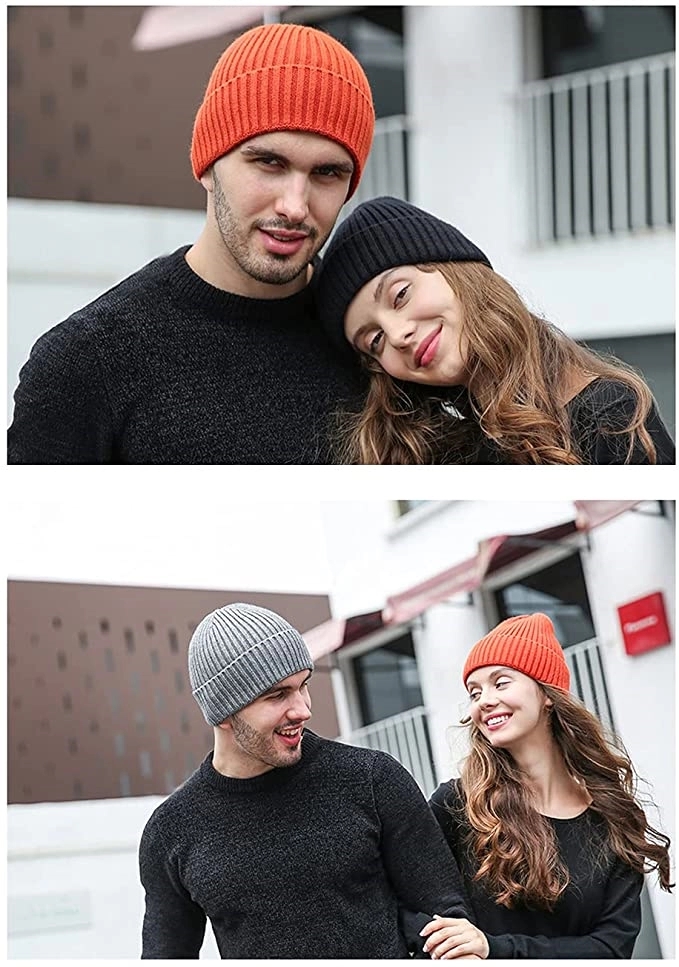 Winter Hats for Men Cuff Fleece Beanie 3
