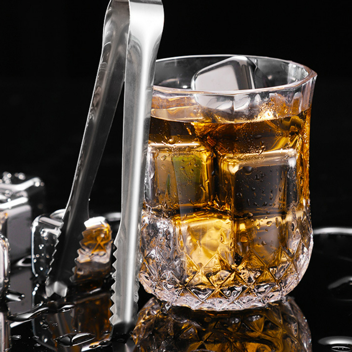 Reusable Stainless Steel Whiskey Stones Set of 4 5