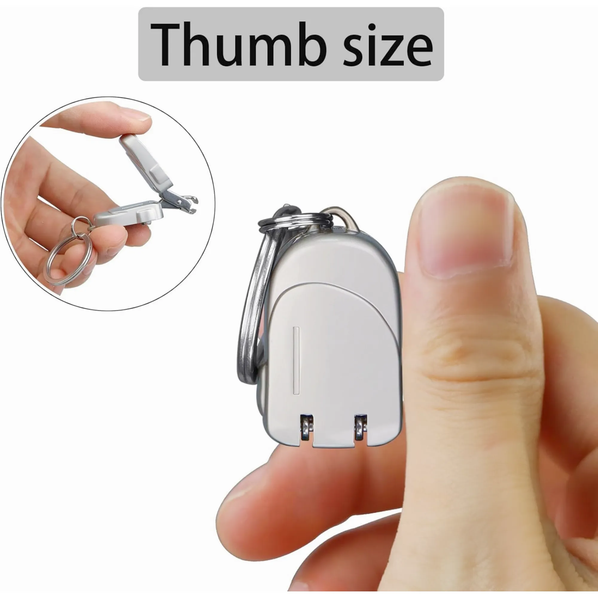 Portable Folding Mini Nail Stainless Steel Clippers Keychain 3