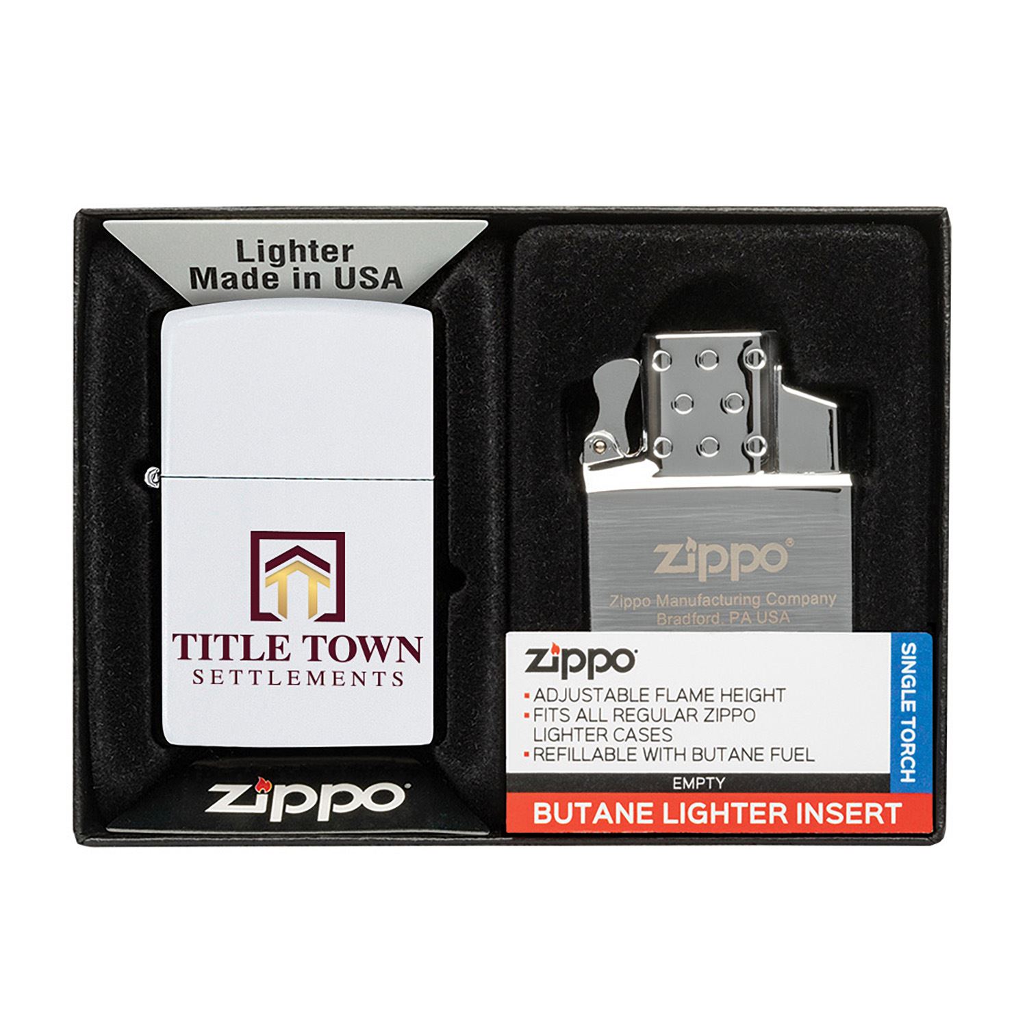 Matte Lighter & Single Butane Insert Gift Set