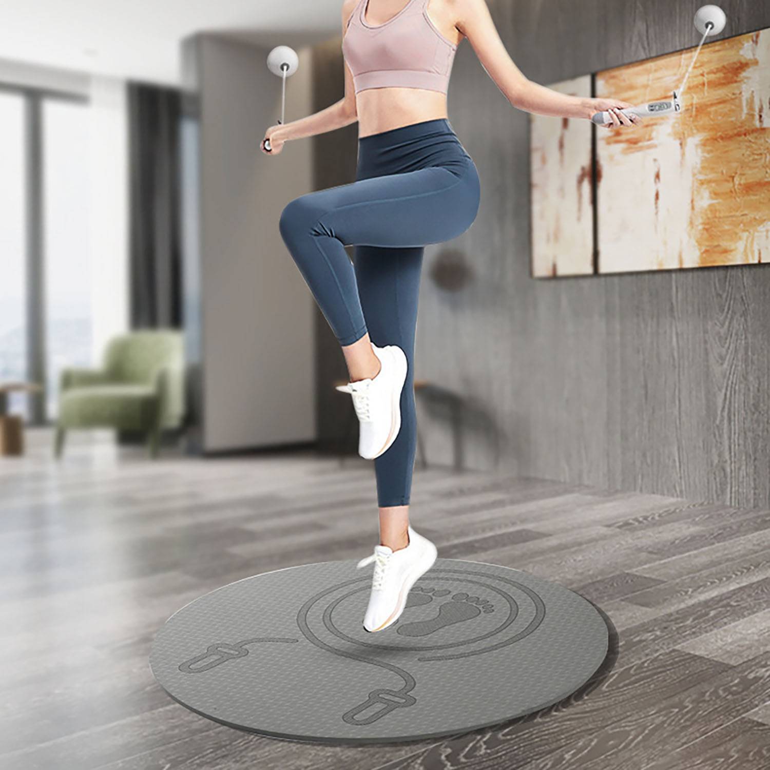 Round Fitness Anti Slip Shock Absorber Mat 2