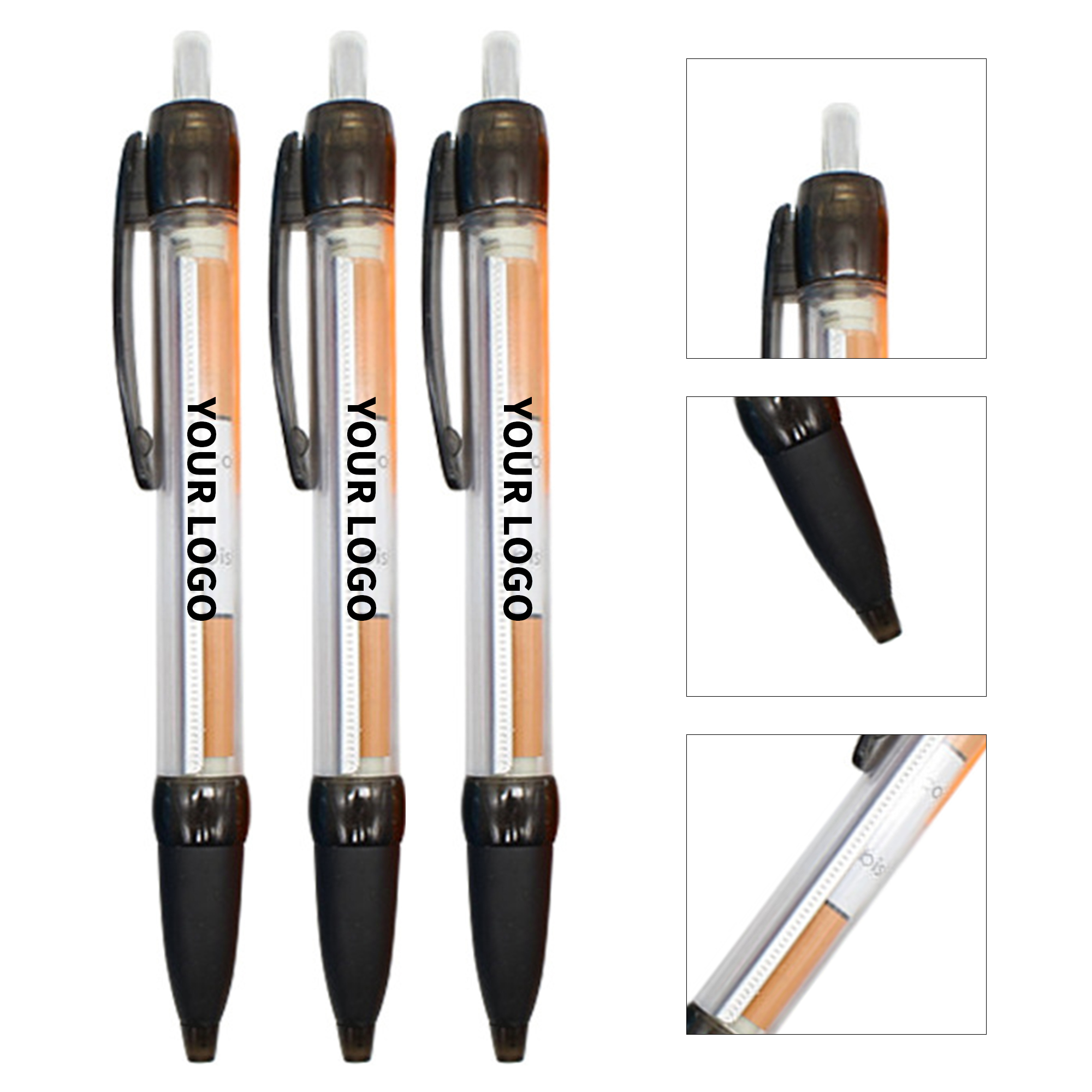 Clear Barrel Banner Pen With Pull Out Advertisement 1