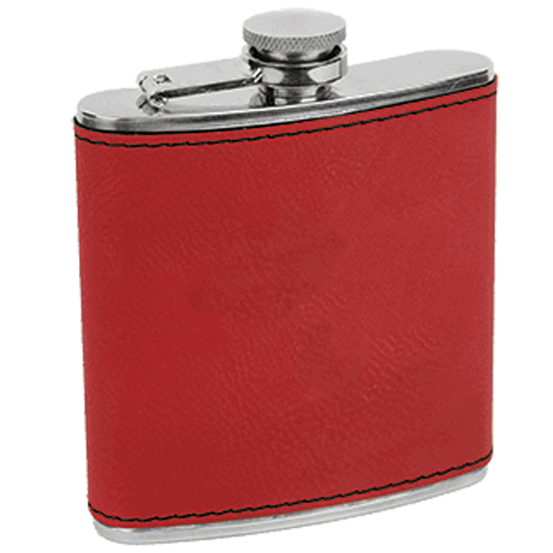 Red Leatherette Stainless Steel Flask 2