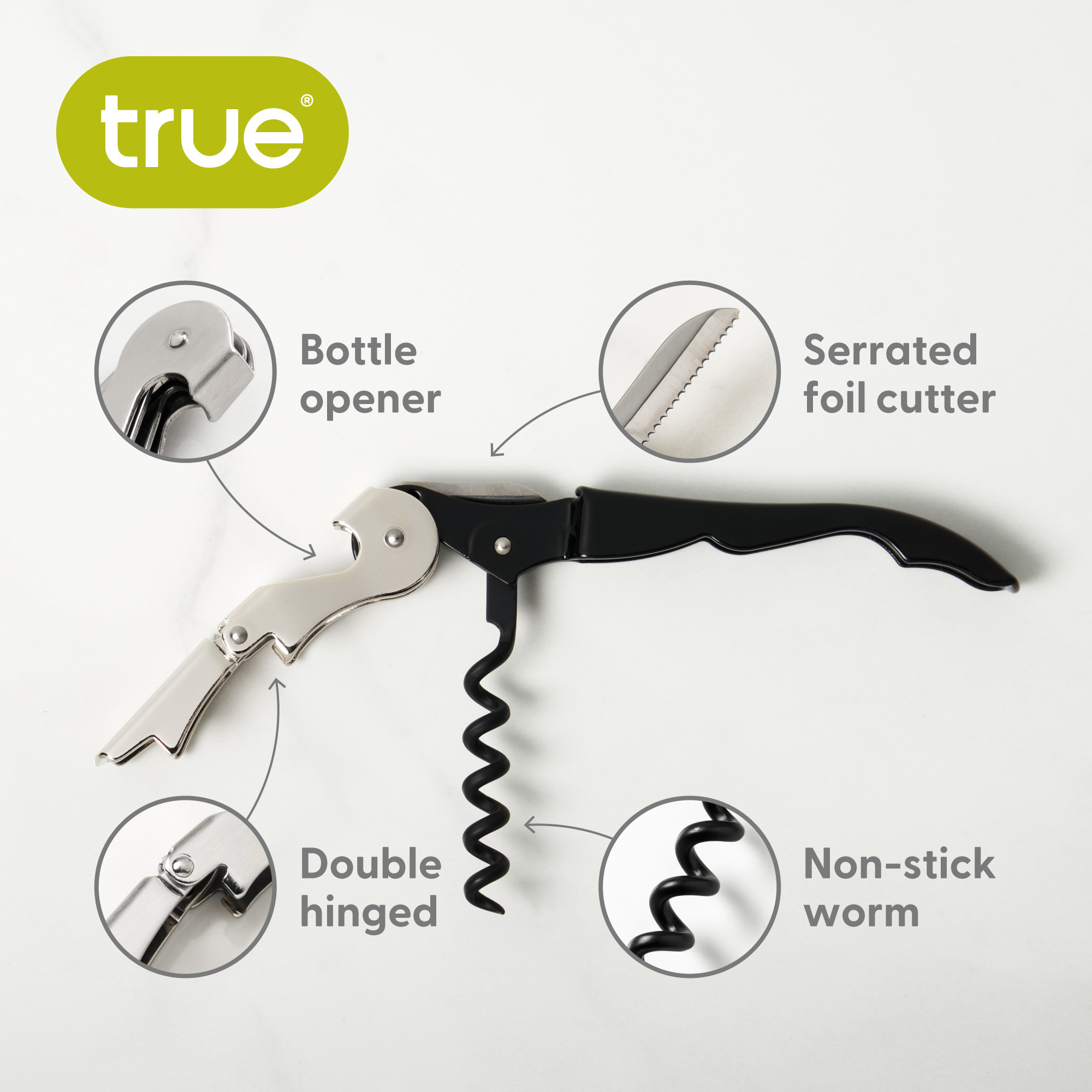 Truetap™ Double Hinged Waiter's Corkscrew 14