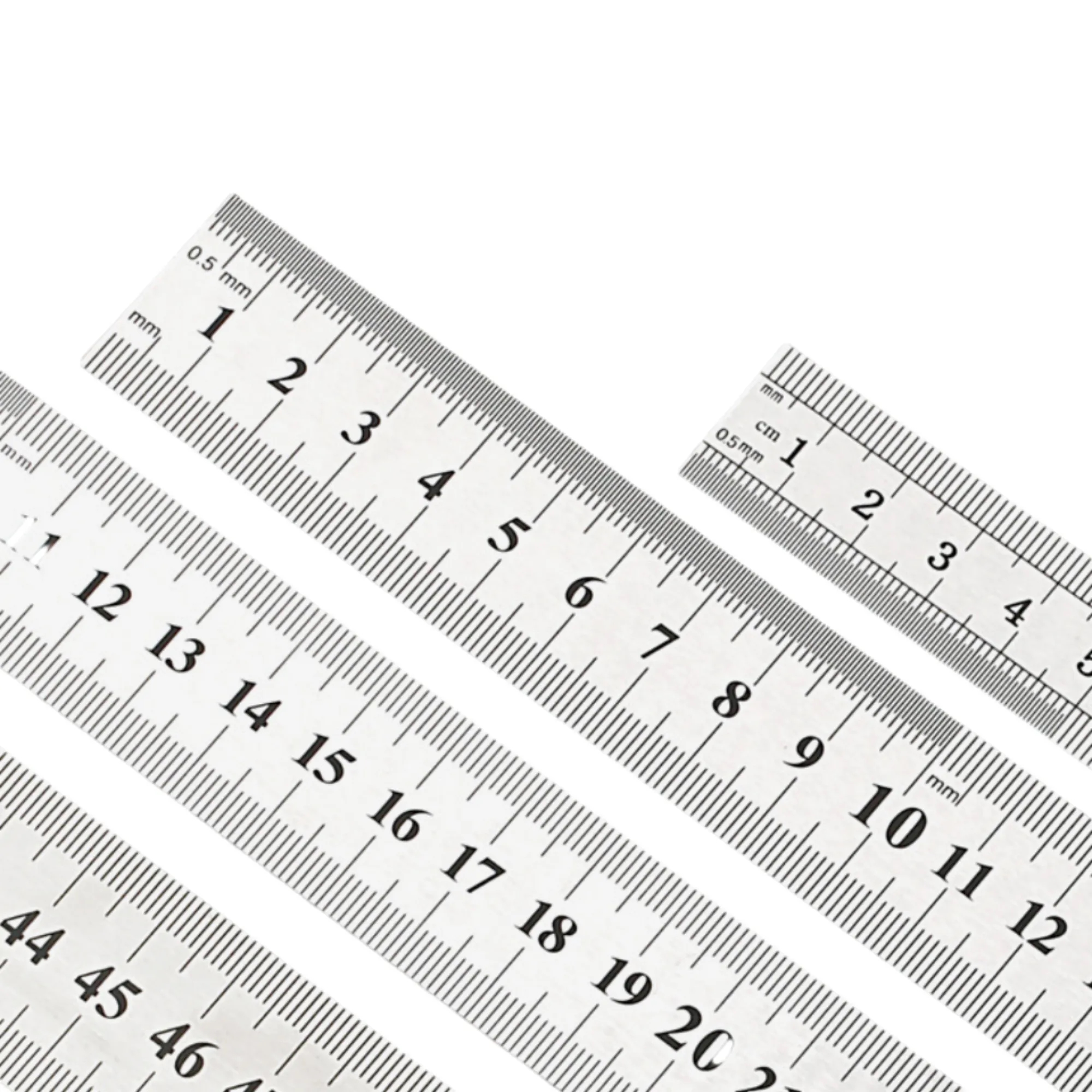 8" 20CM Two-Sided Steel Ruler Measuring Tool 3