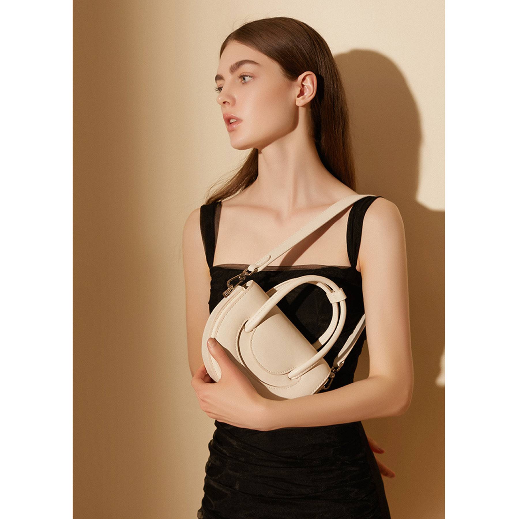Genuine Leather Solid shoulder cross-body tote bag 5