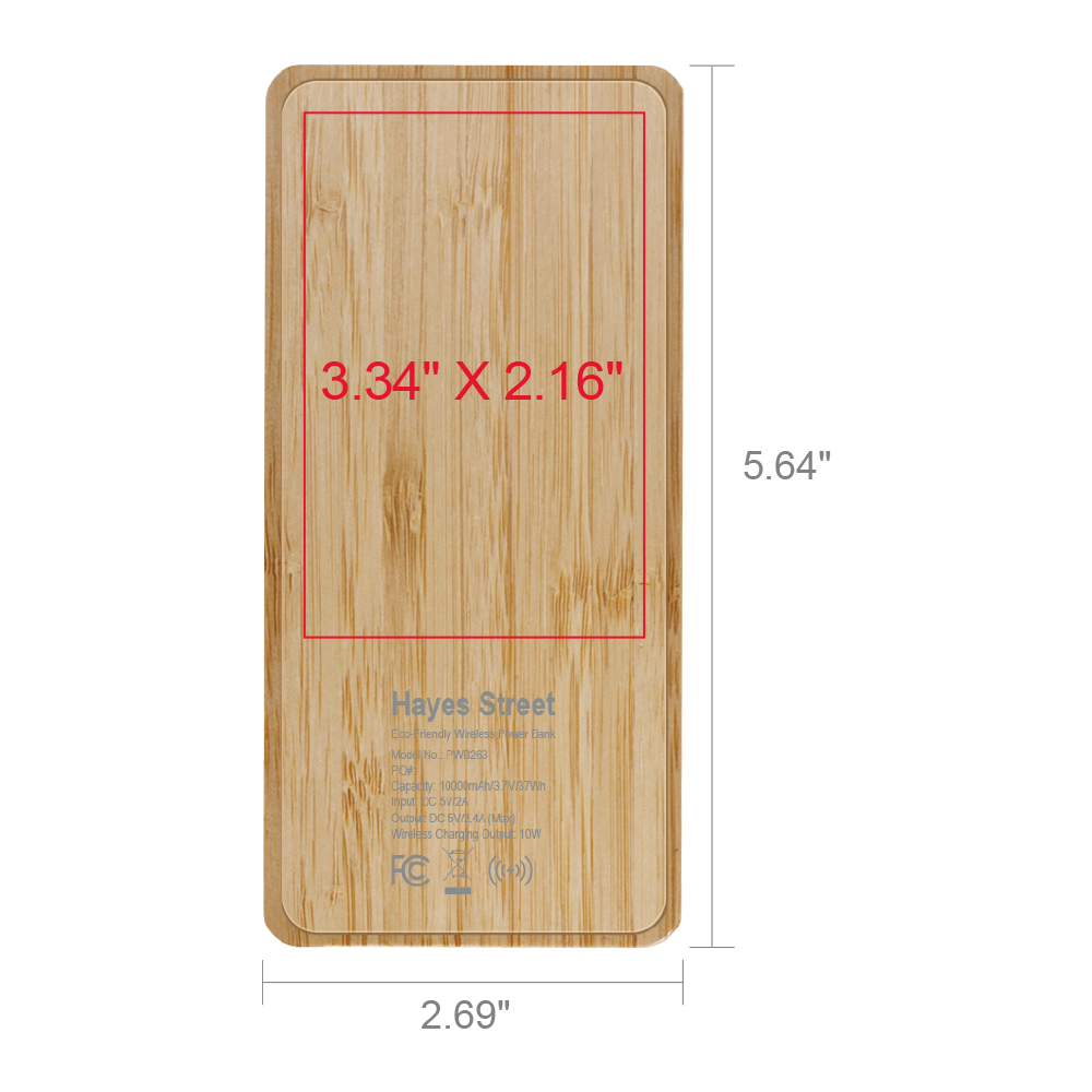 Hayes Street Bamboo Wireless Power Bank 10000 17